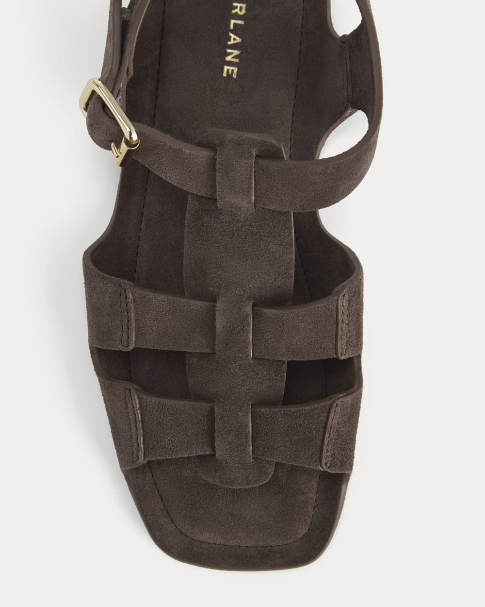 Made in Italy Opanka Sandal in Cacoa Suede — detail view