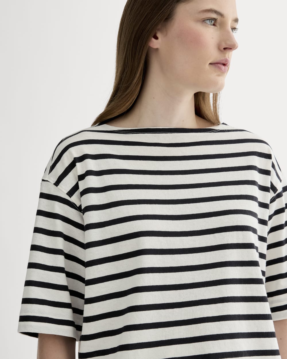 The Mariner Oversized Tee in Bone / Black — alternate view
