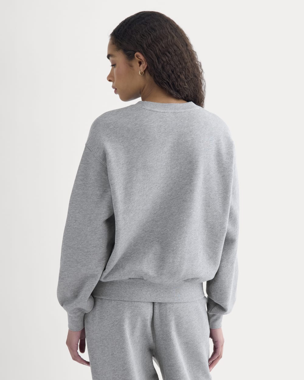 Lightweight Terry Blouson Crew in Vintage Heather Grey — detail view