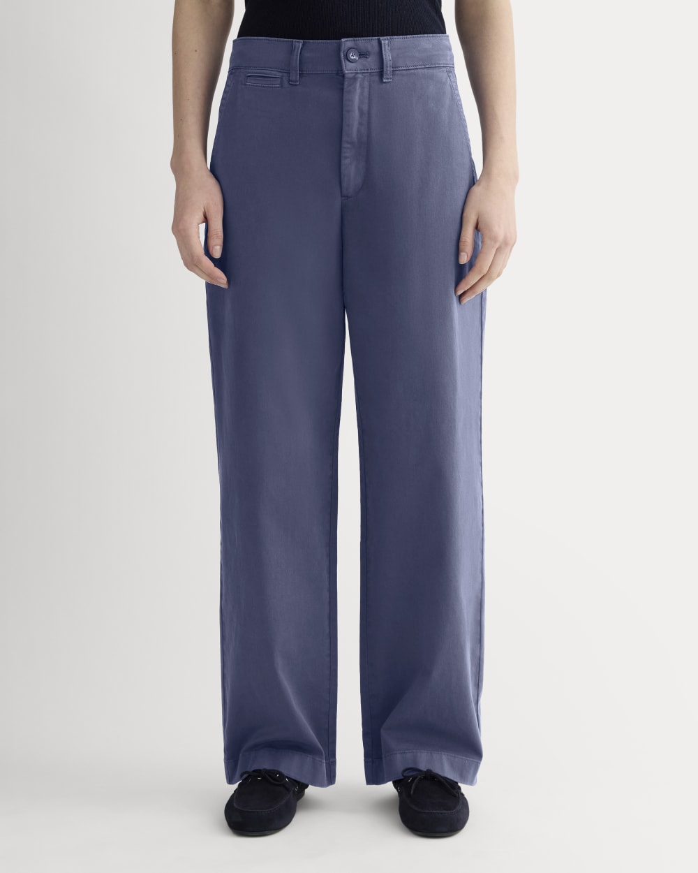 The Wide-Leg Chino in Deep Cobalt — detail view