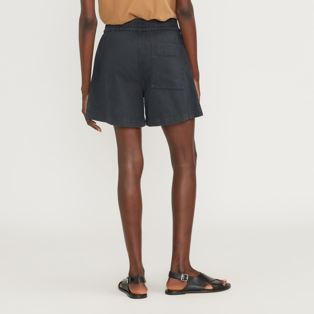 The Denim Utility Short in Ink — detail view