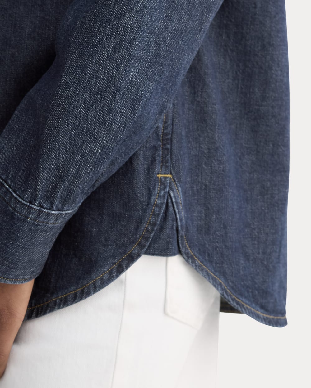The Must-Have Shirt in Denim in Dark Indigo — detail view