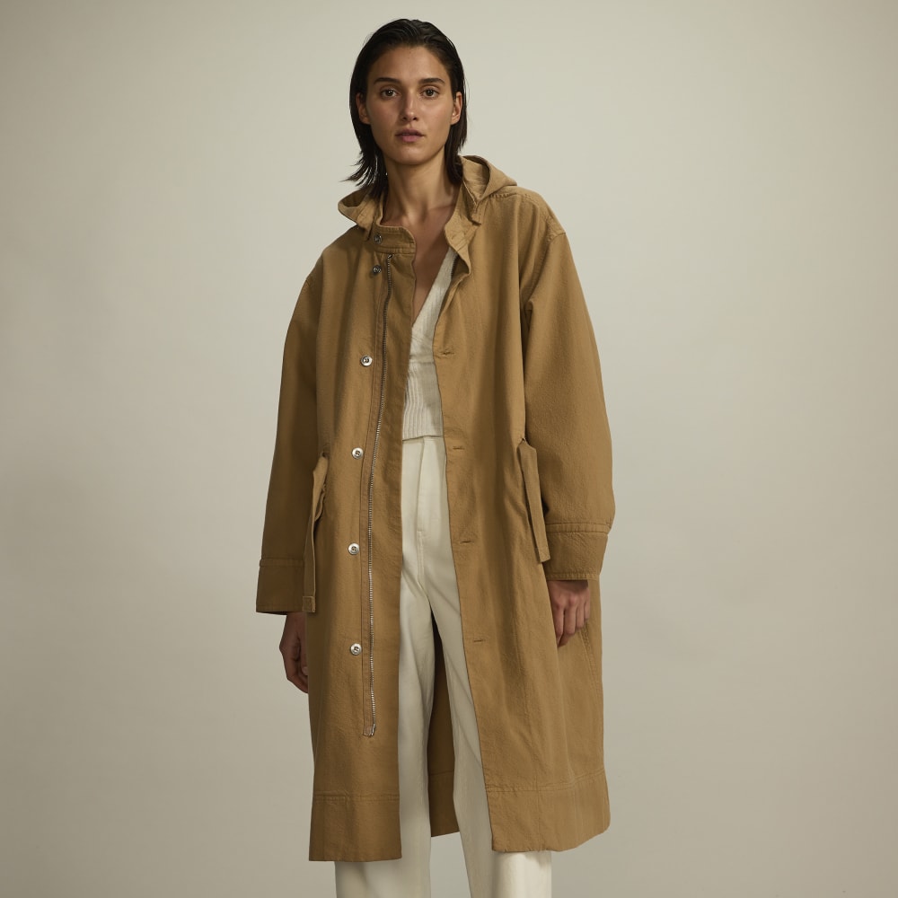 The Canvas Organic Cotton Parka in Cappuccino — front view