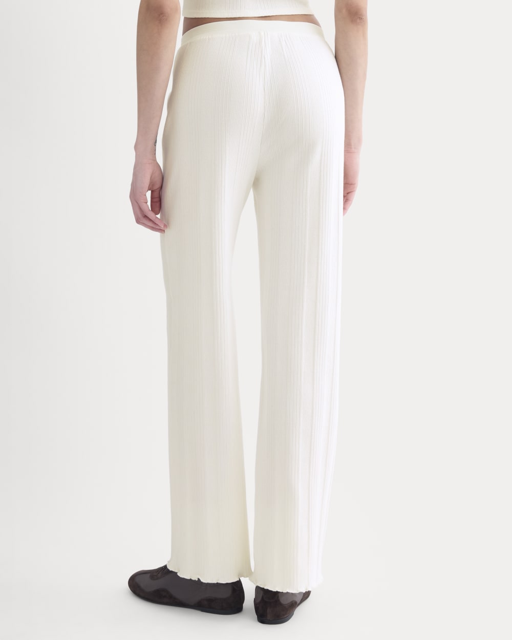 Lounge Rib Pant in Bone — detail view