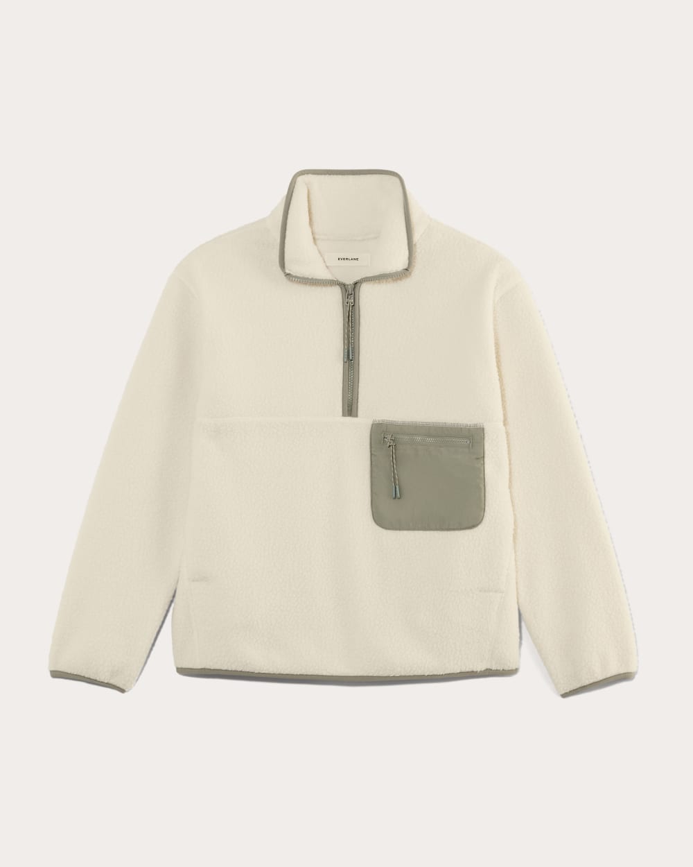 The ReNew Fleece Oversized Half-Zip in Heathered Oat — alternate view