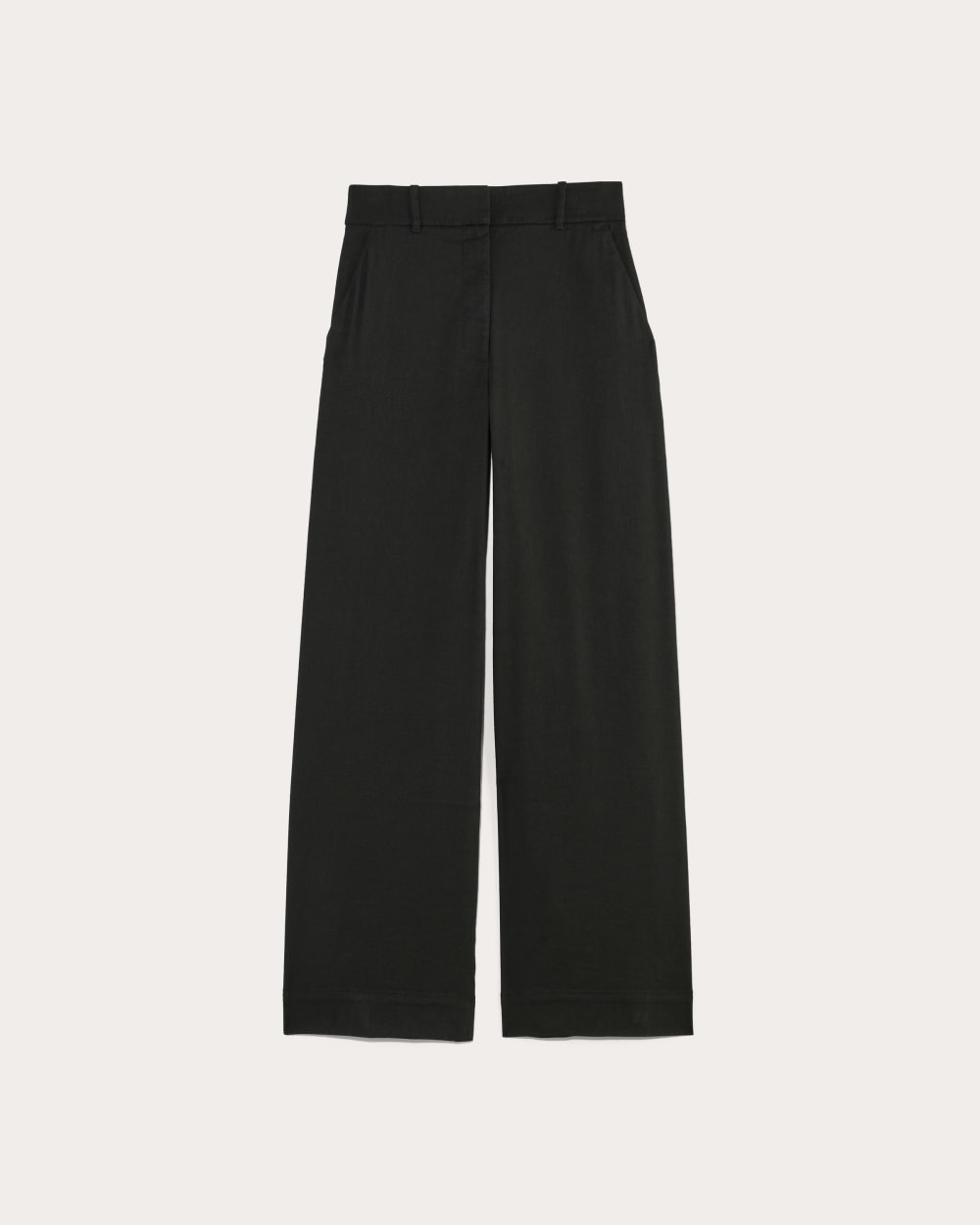 The Wide-Leg Pant in Stretch Linen in Black — alternate view