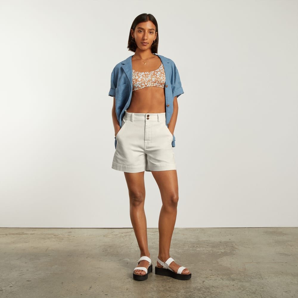 The Way-High® Twill Short in Bone — detail view