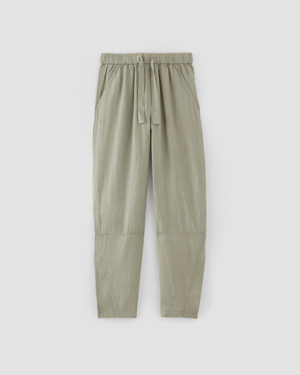 The Linen Pull-On Barrel Pant in Sage Green — alternate view
