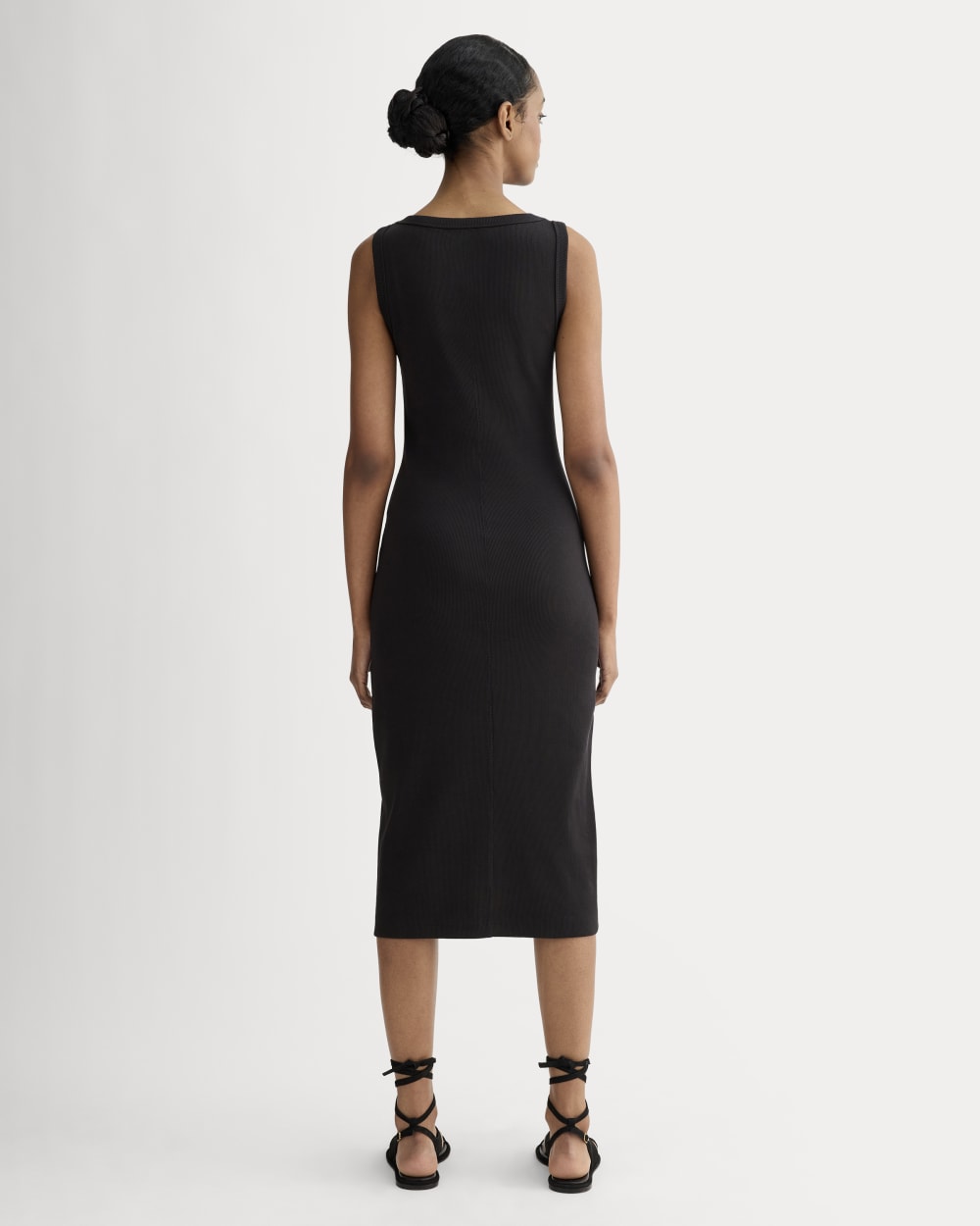 The Selfie Tank Dress in Black — detail view