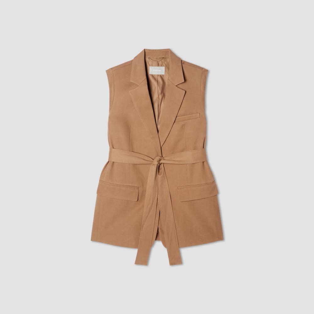 The Sleeveless Blazer in Buttersmooth in Toasted Coconut — alternate view