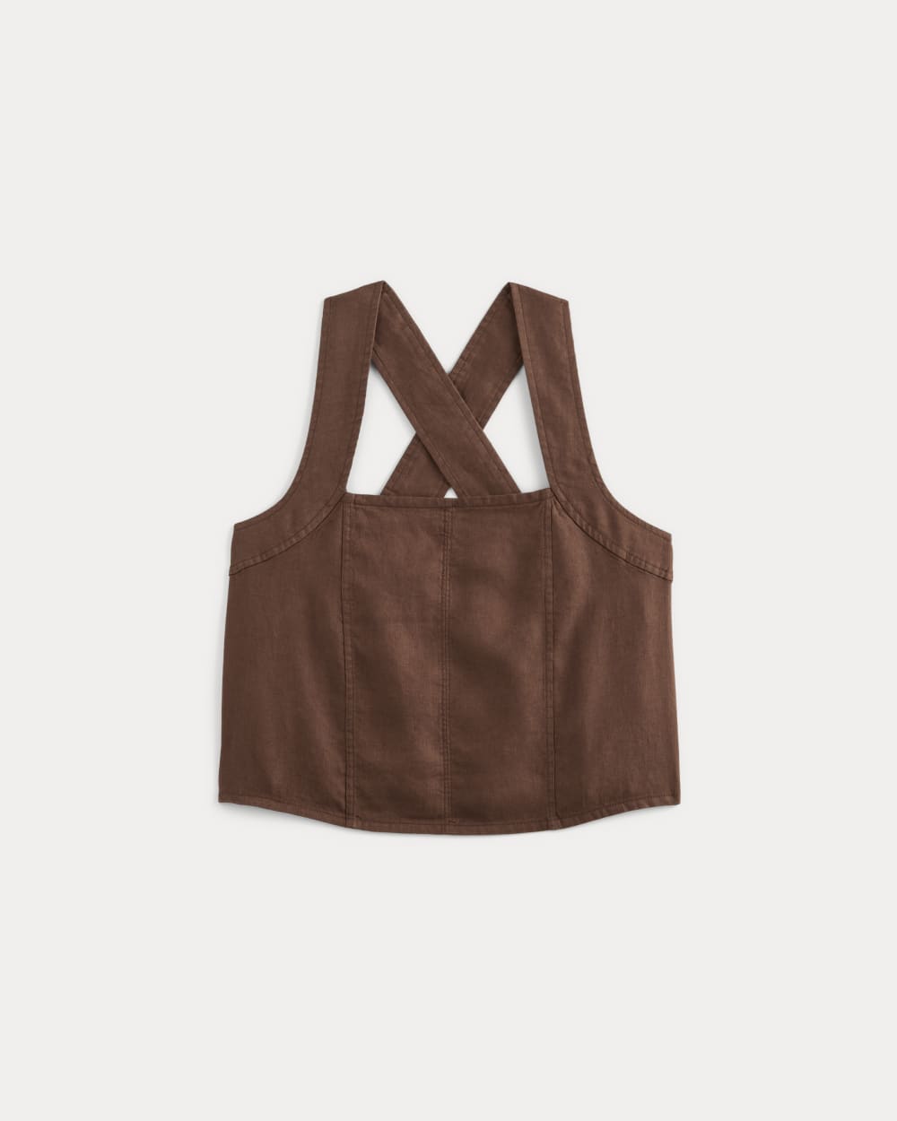 The Crossback Tank in Linen in Cedarwood — alternate view