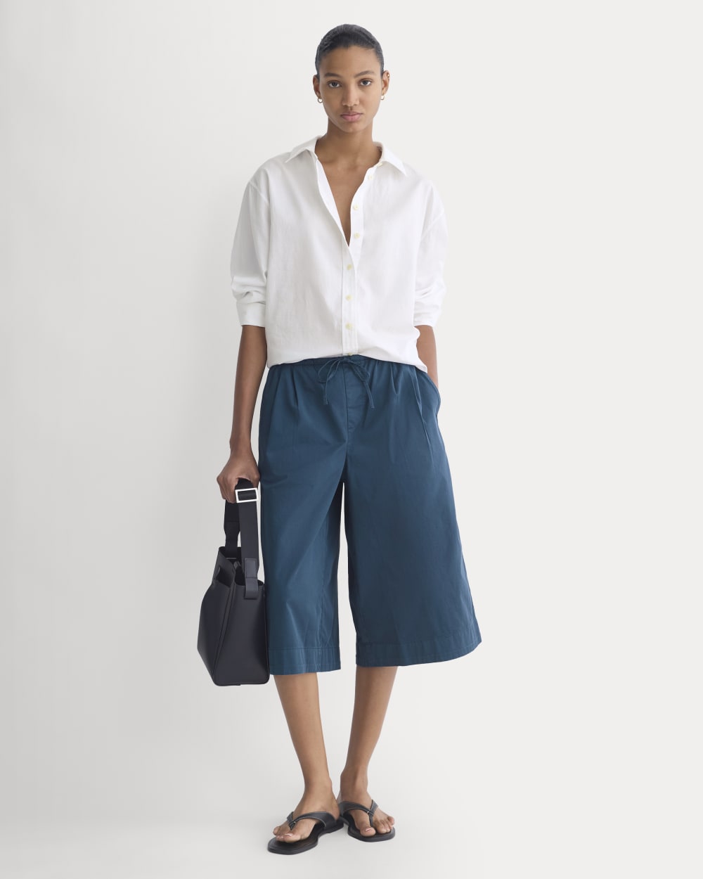 Easy Long Short in Midnight Navy — front view