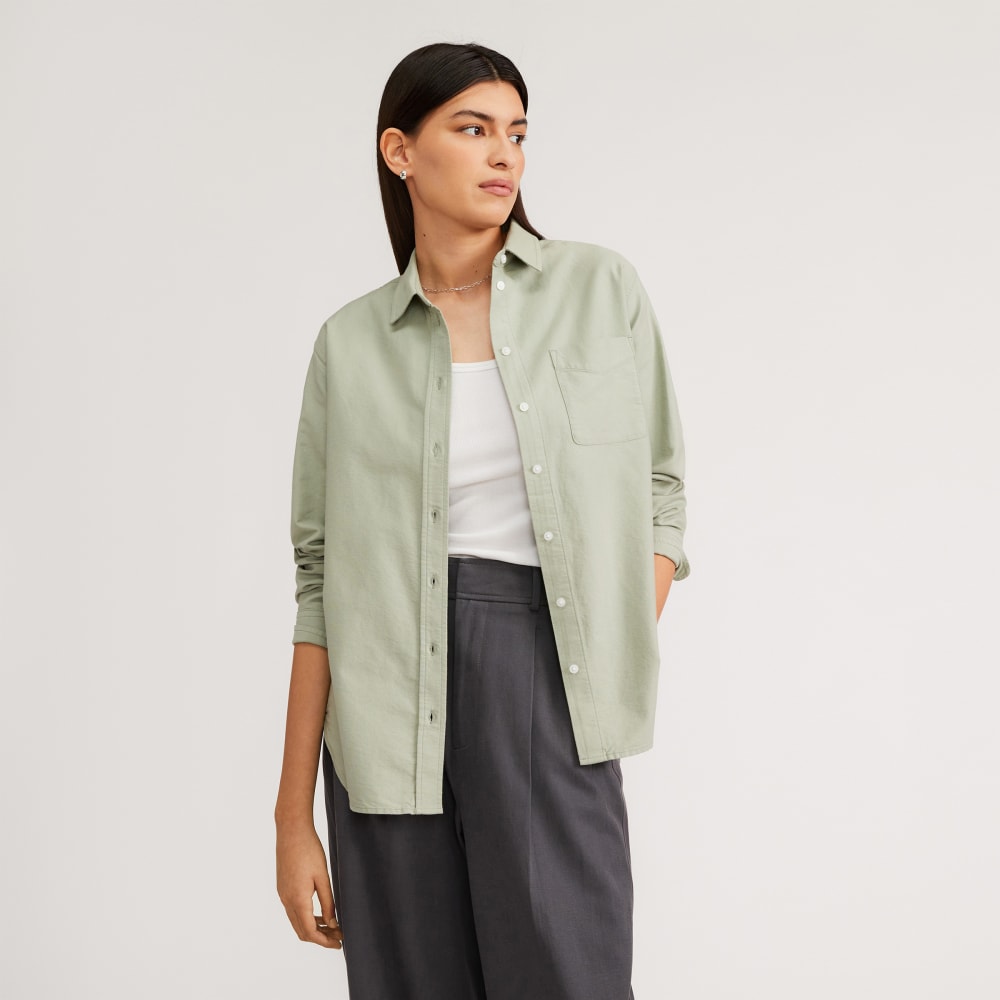 The Must-Have Oxford Shirt in Seagrass — front view