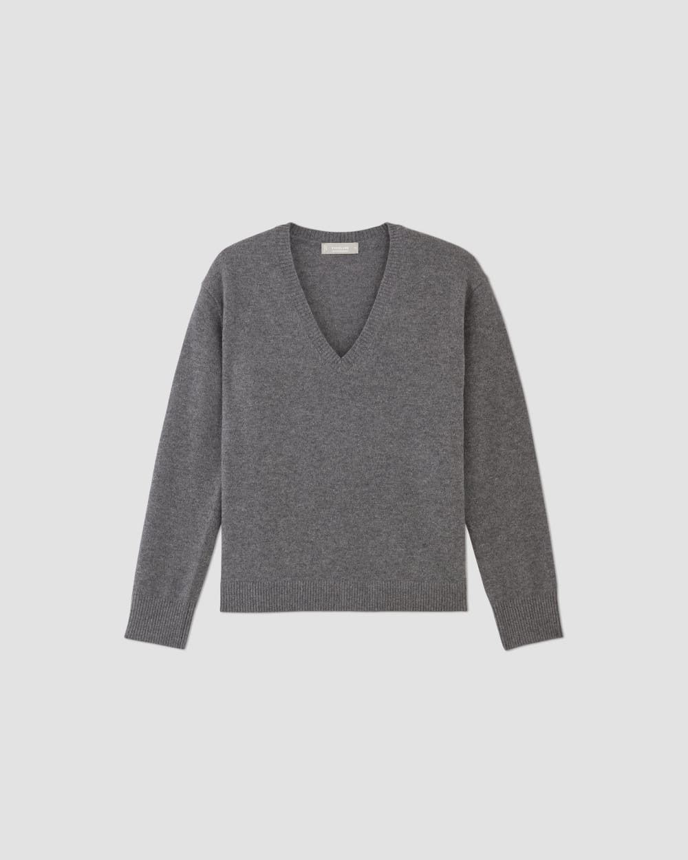 The Classic V in Cashmere in Heather Charcoal — alternate view