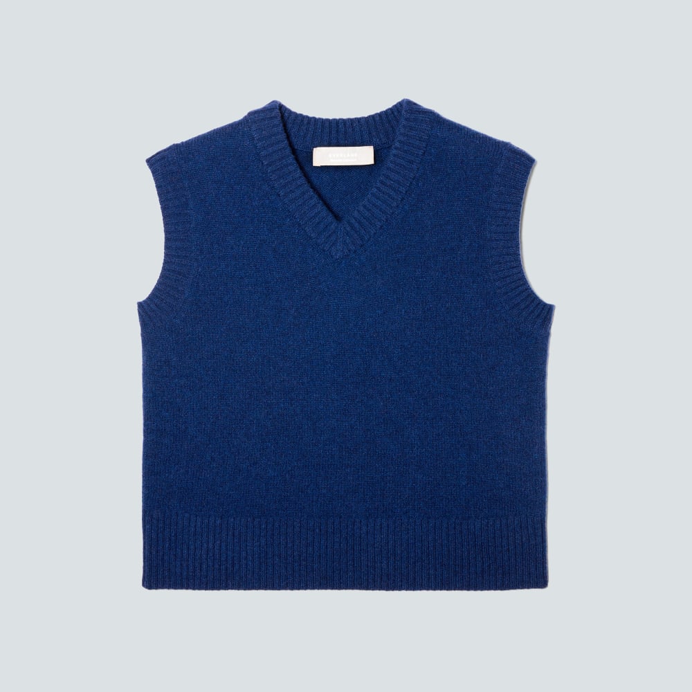 The Cashmere Vest in Bright Navy — alternate view