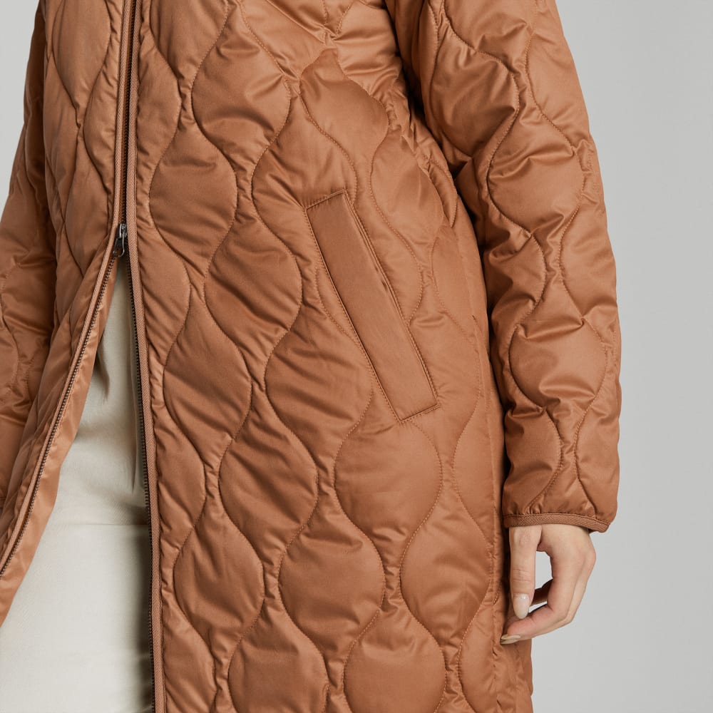 The ReNew Long Liner in Tawny Brown — detail view