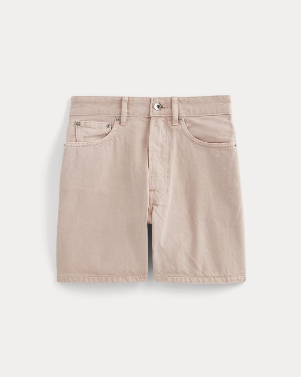 The A-Line Denim Short in Garment-Dyed Pink — alternate view