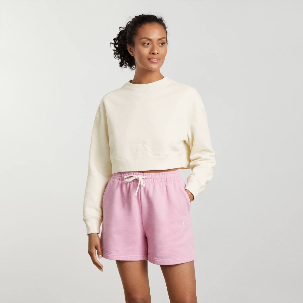 The Organic Cotton Cropped Crew in Canvas — alternate view