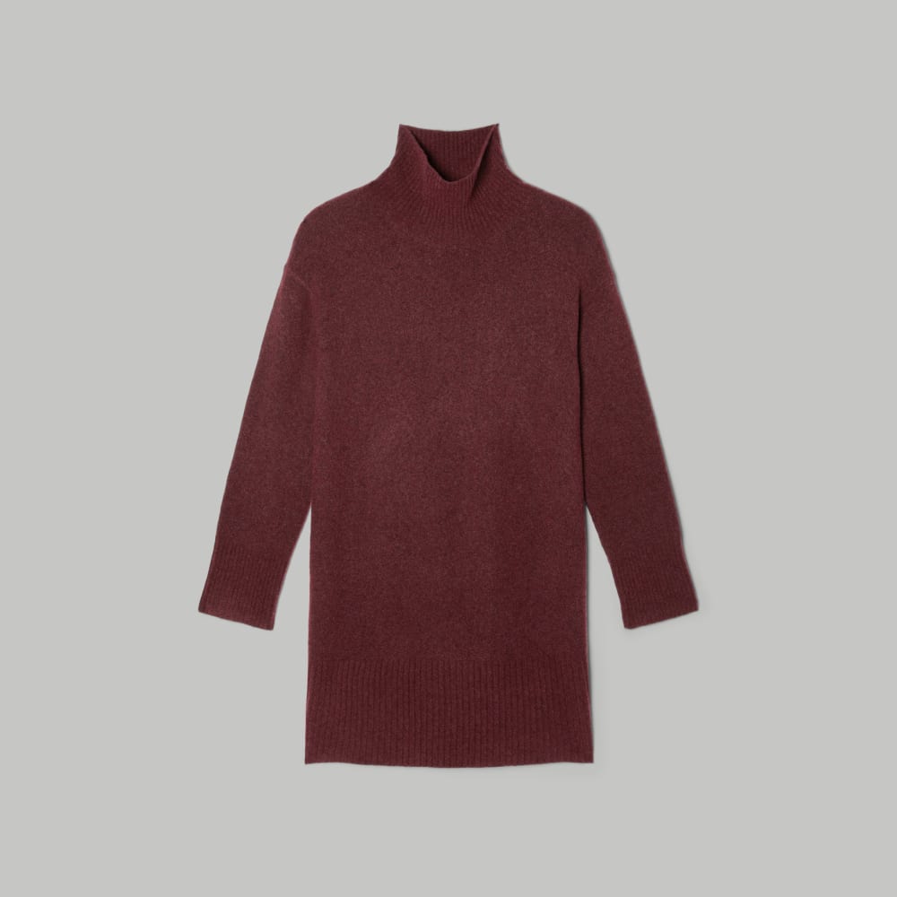 The Cozy Stretch Turtleneck Dress in Brandy — alternate view