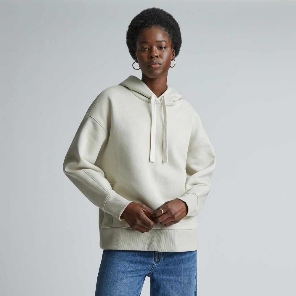 The ReTrack Hoodie in Pelican — front view