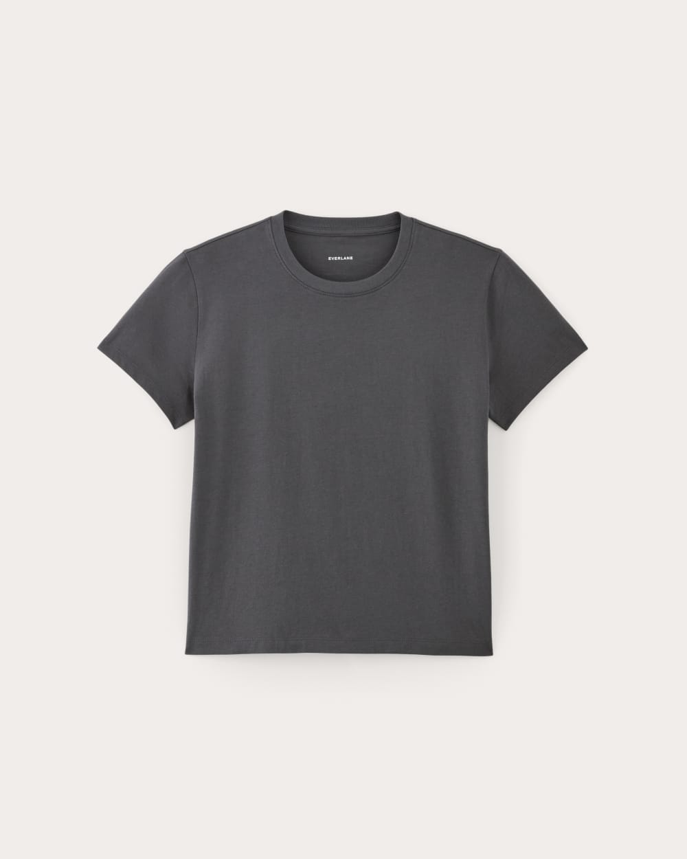The Box-Cut Tee in Essential Cotton in Graphite — alternate view