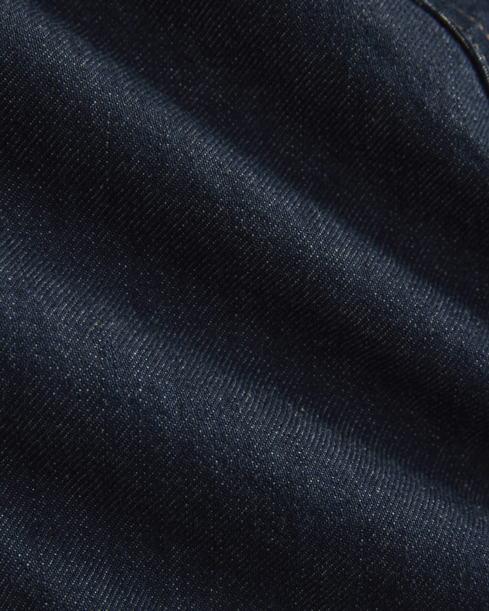 Cropped Denim Jacket in Garment-Dyed Indigo — detail view