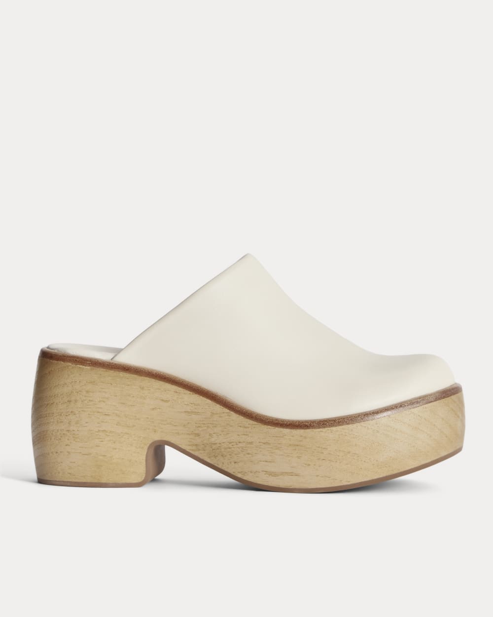 The Wooden Puffa Clog in Canvas — front view