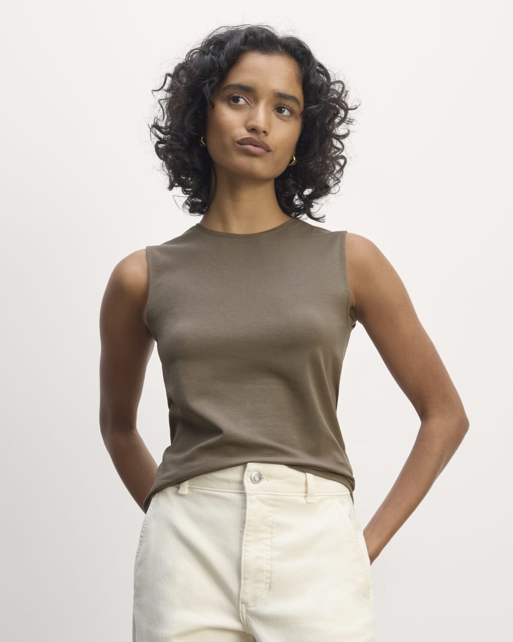 The Form Tank in Taupe — front view
