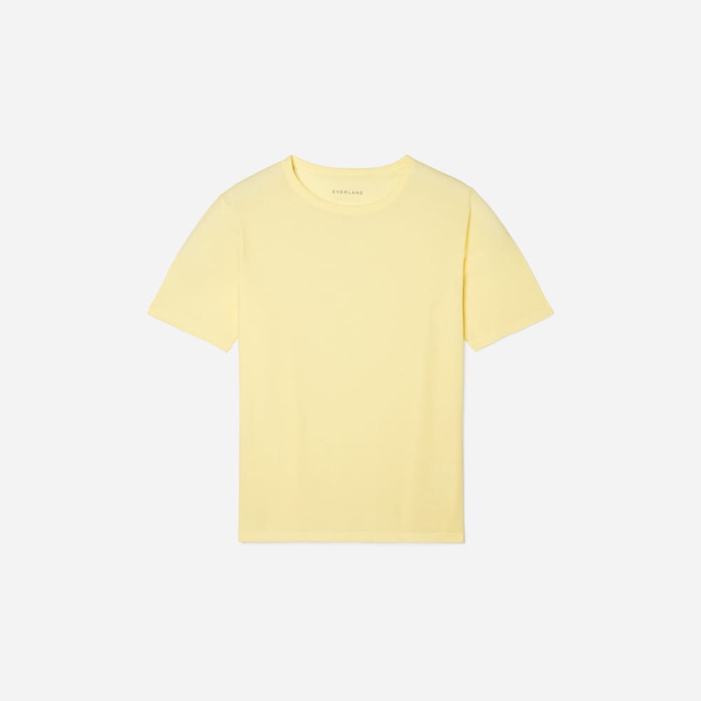 The Air Scoop-Neck Tee in Pastel Yellow — front view