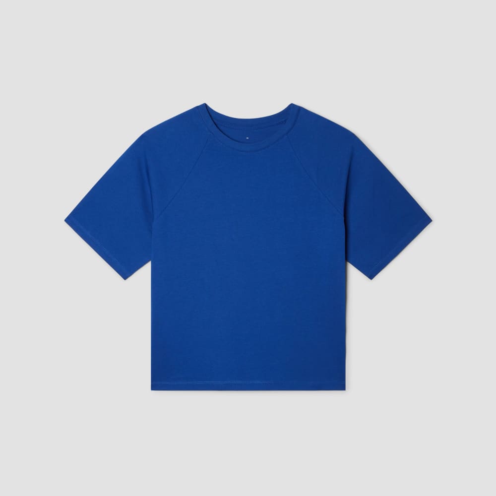 The Organic Cotton Raglan Tee in Mazarine Blue — alternate view
