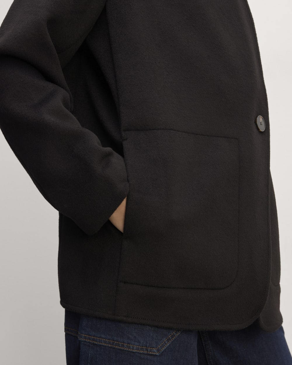 The October Coat in Black — detail view