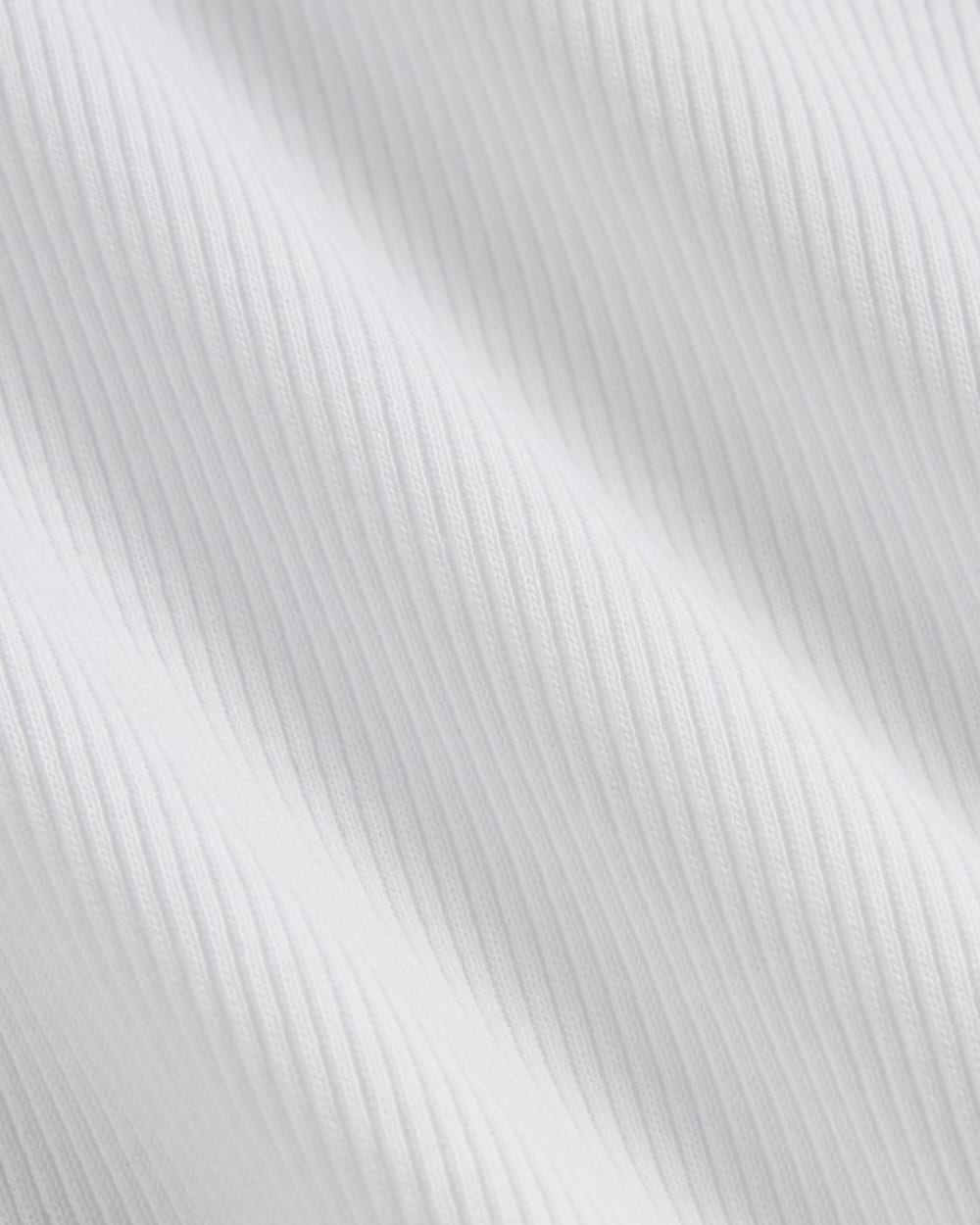 The Luxe Rib Long-Sleeve Scoop-Neck Tee in White — detail view