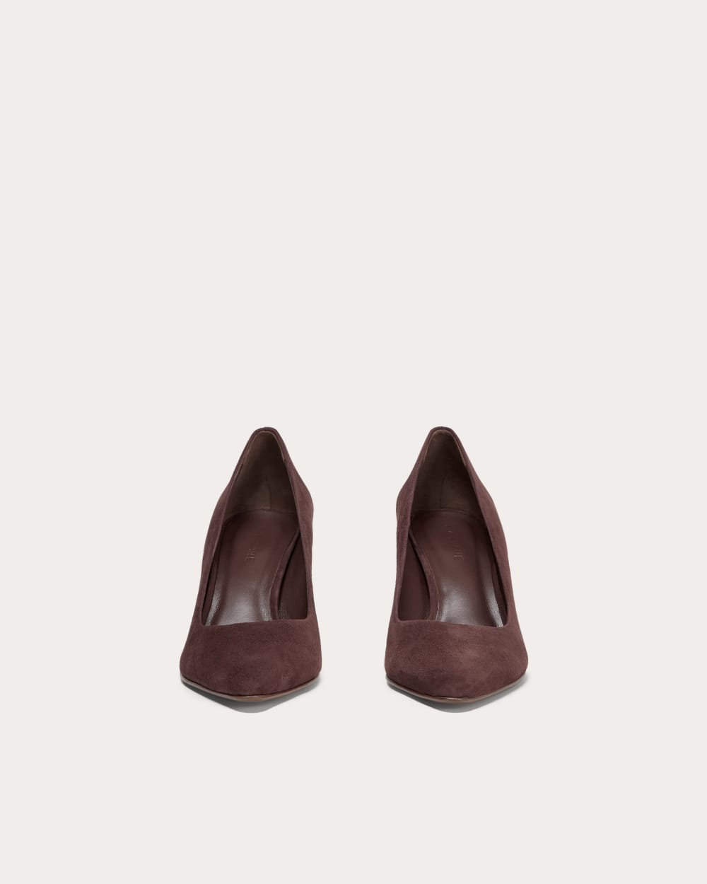 The Banana Pump in Dark Mahogany Suede — detail view