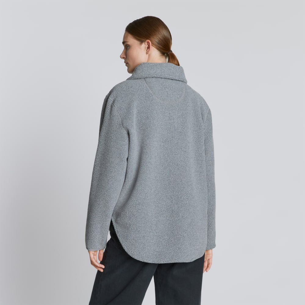 The ReNew Fleece Half-Zip in Heathered Coal — detail view