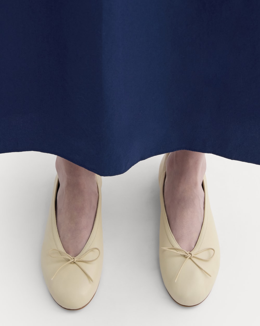 Made in Italy Ballet Flat in Crema — detail view