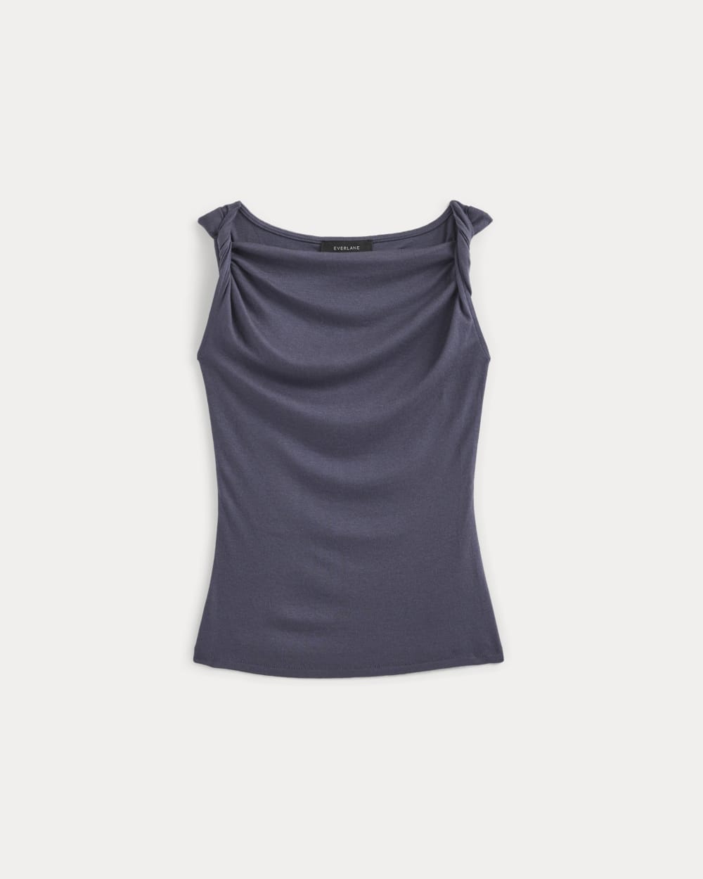 Cowl Neck Twist Tank in Butterluxe in Graystone — alternate view