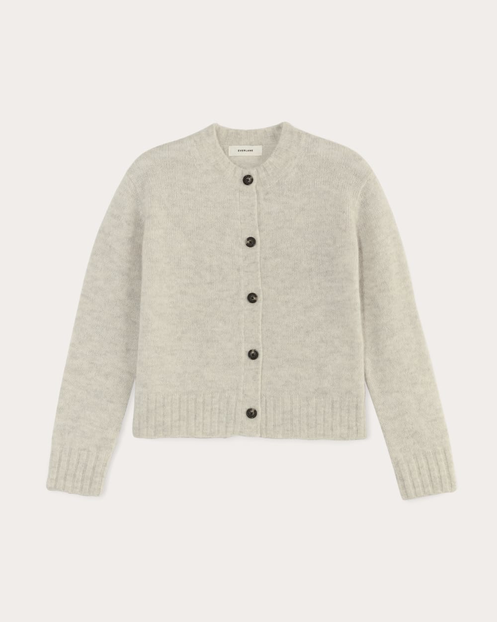 The Crew Cardigan in Alpaca in Almond — alternate view