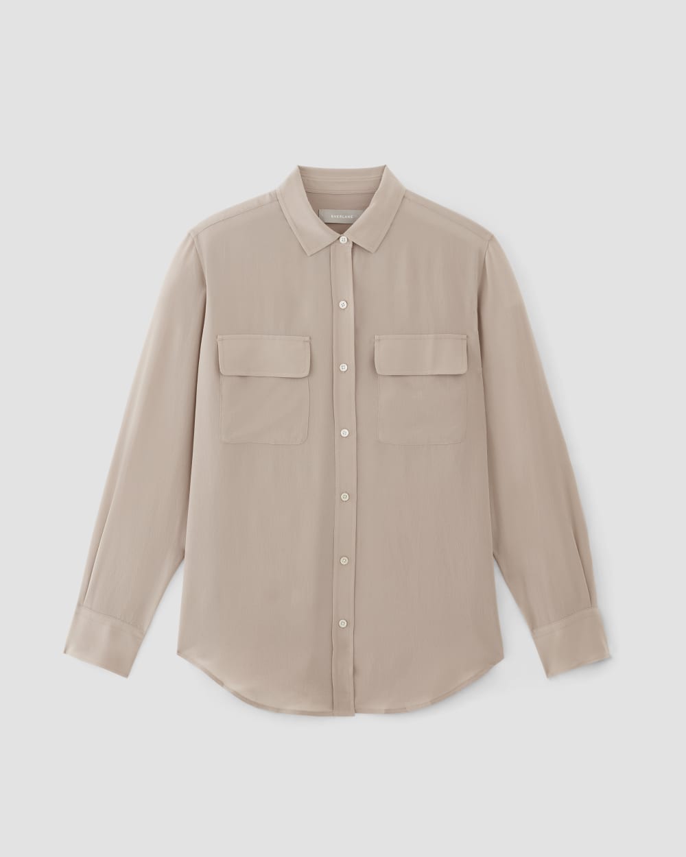 The Utility Shirt in Washable Silk in Burnt Sugar — alternate view