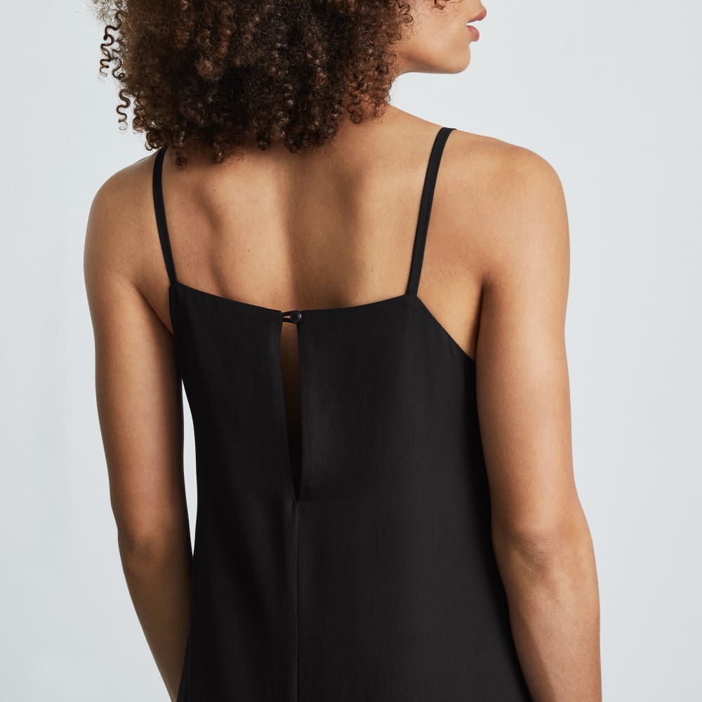 The Japanese GoWeave® Slip Dress in Black — detail view