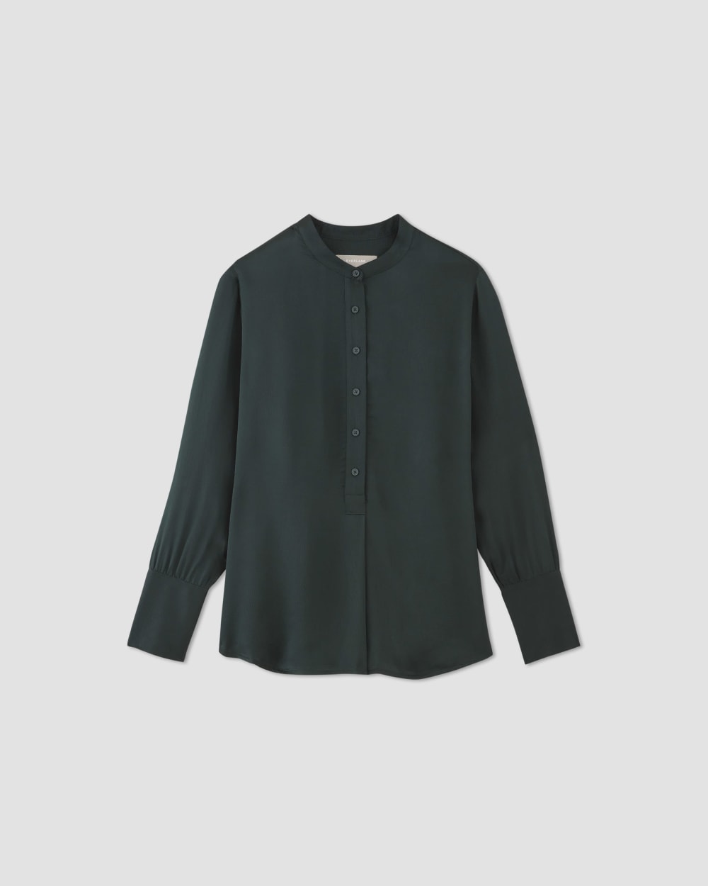 The Hammered Satin Popover Shirt in Scarab — alternate view