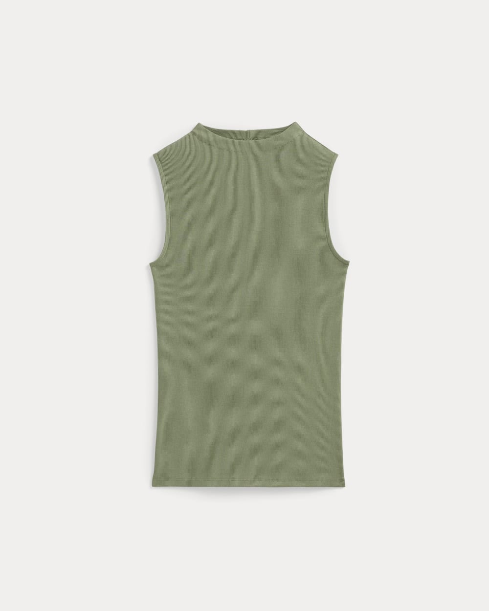 The Luxe Rib Funnel-Neck Tank in Sagebrush — alternate view