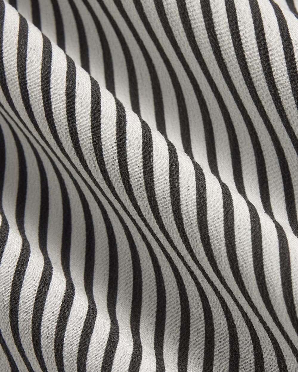 The Must-Have Shirt in Washable Silk in Black Micro Stripe — detail view