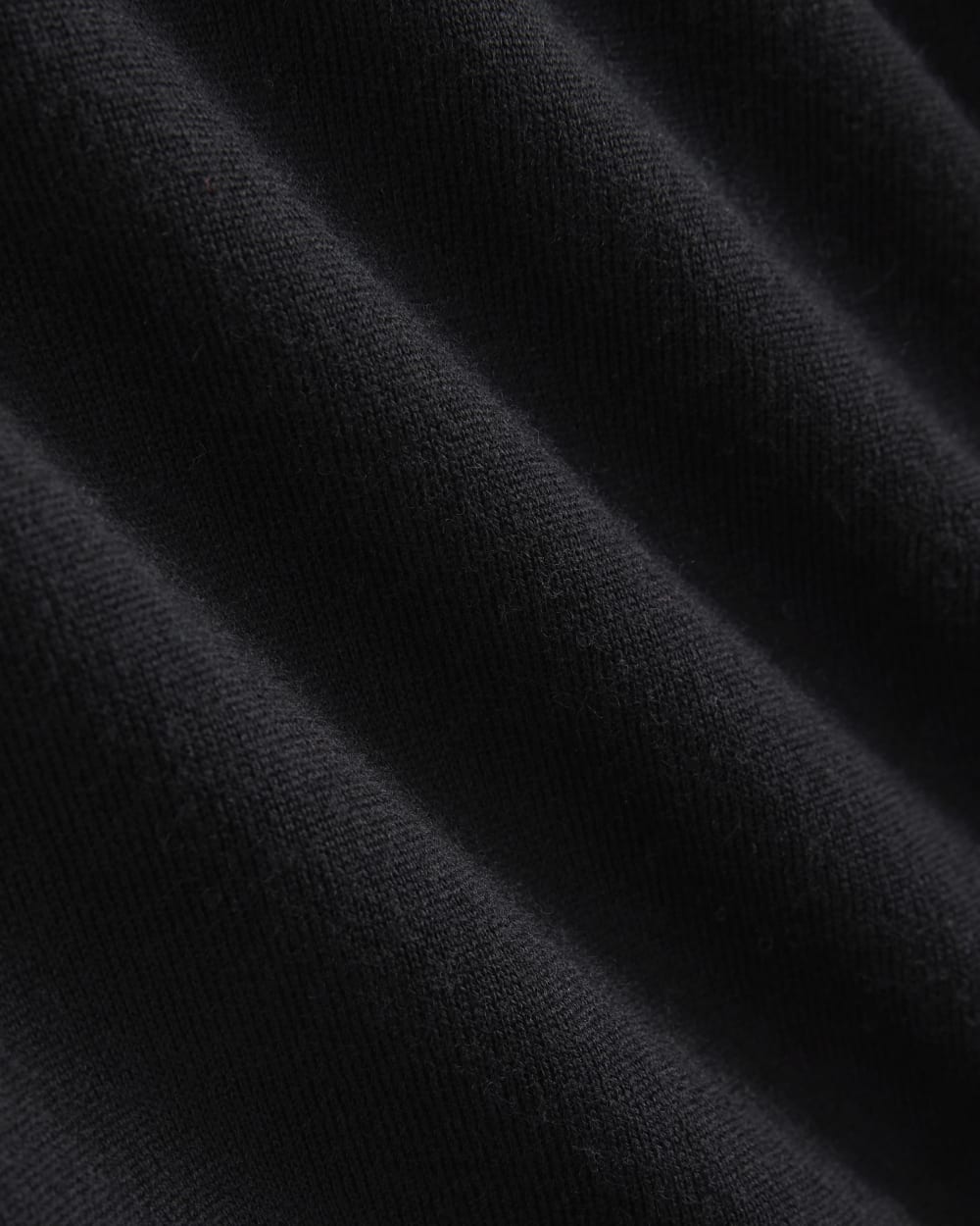 Mockneck Sweater In Ultrafine Merino in Black — detail view
