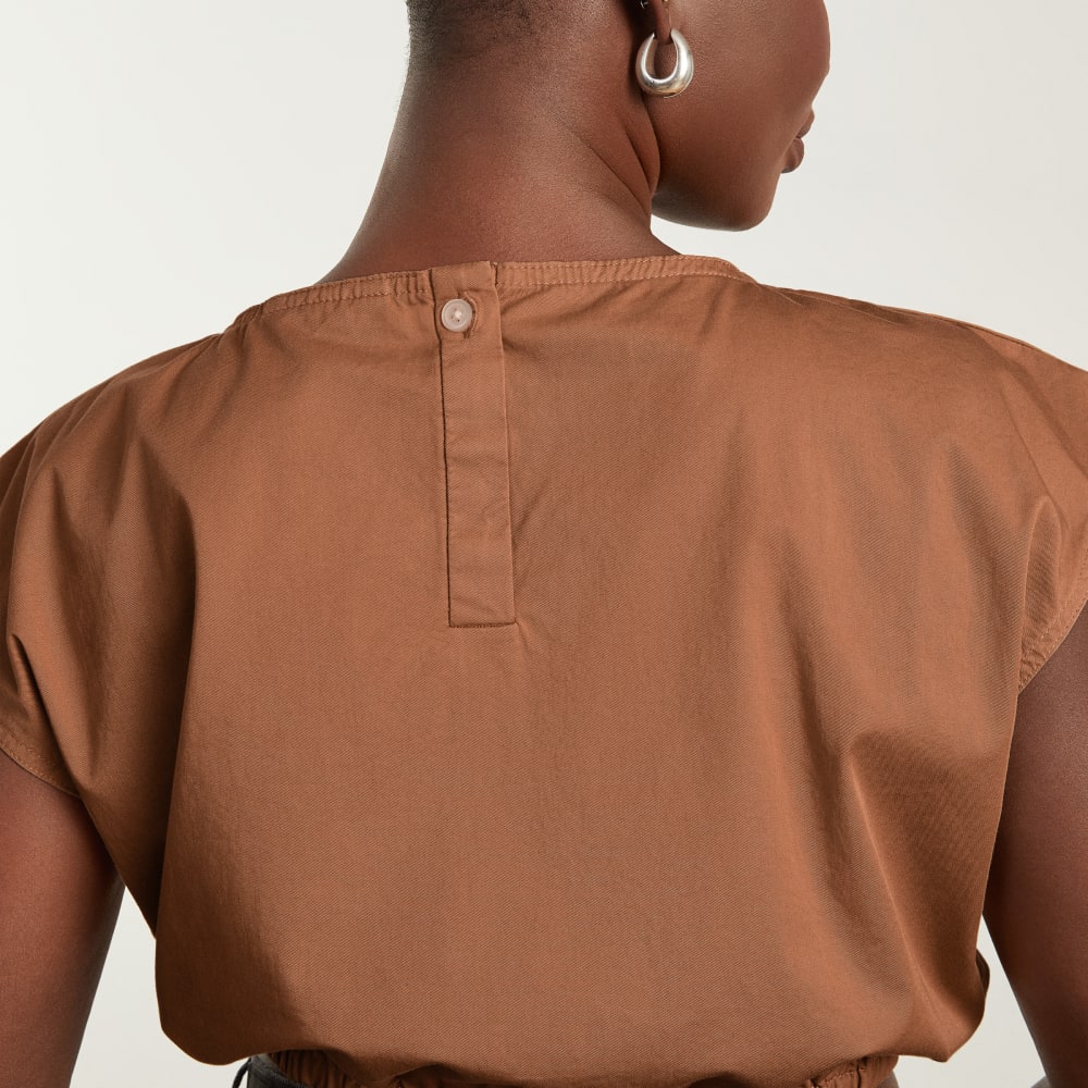 The Bubble Top in Tawny Brown — detail view