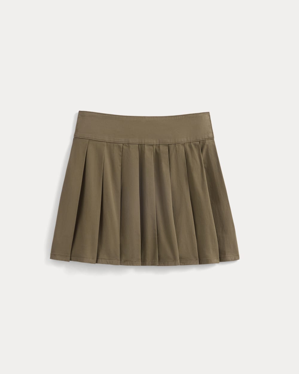 Utility Pleated Mini Skirt in Olive — alternate view