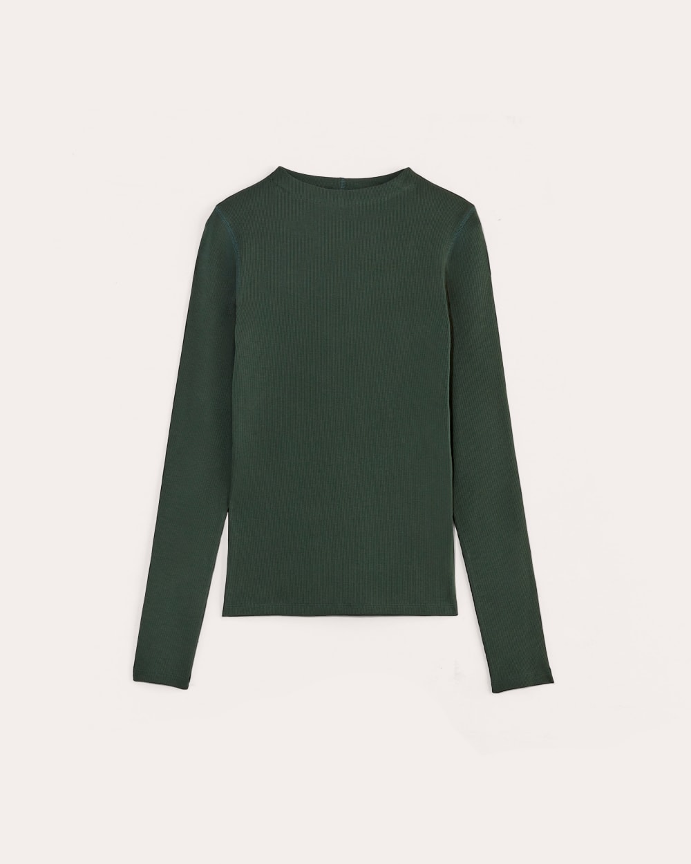 The Luxe Rib Funnel-Neck Tee in Scarab — alternate view