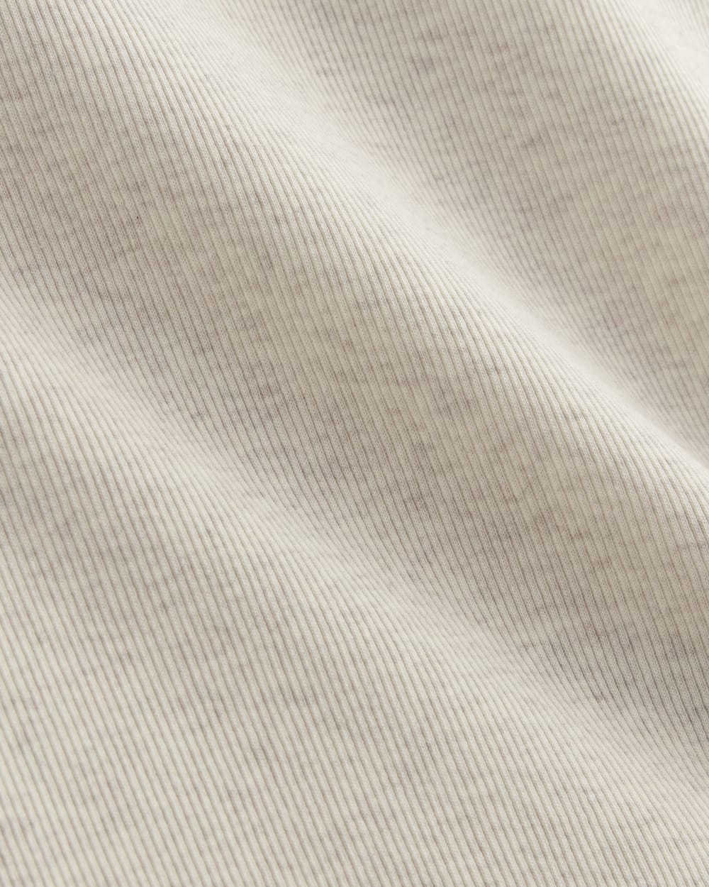 The Luxe Rib Funnel-Neck Tank in Heathered Oat — detail view