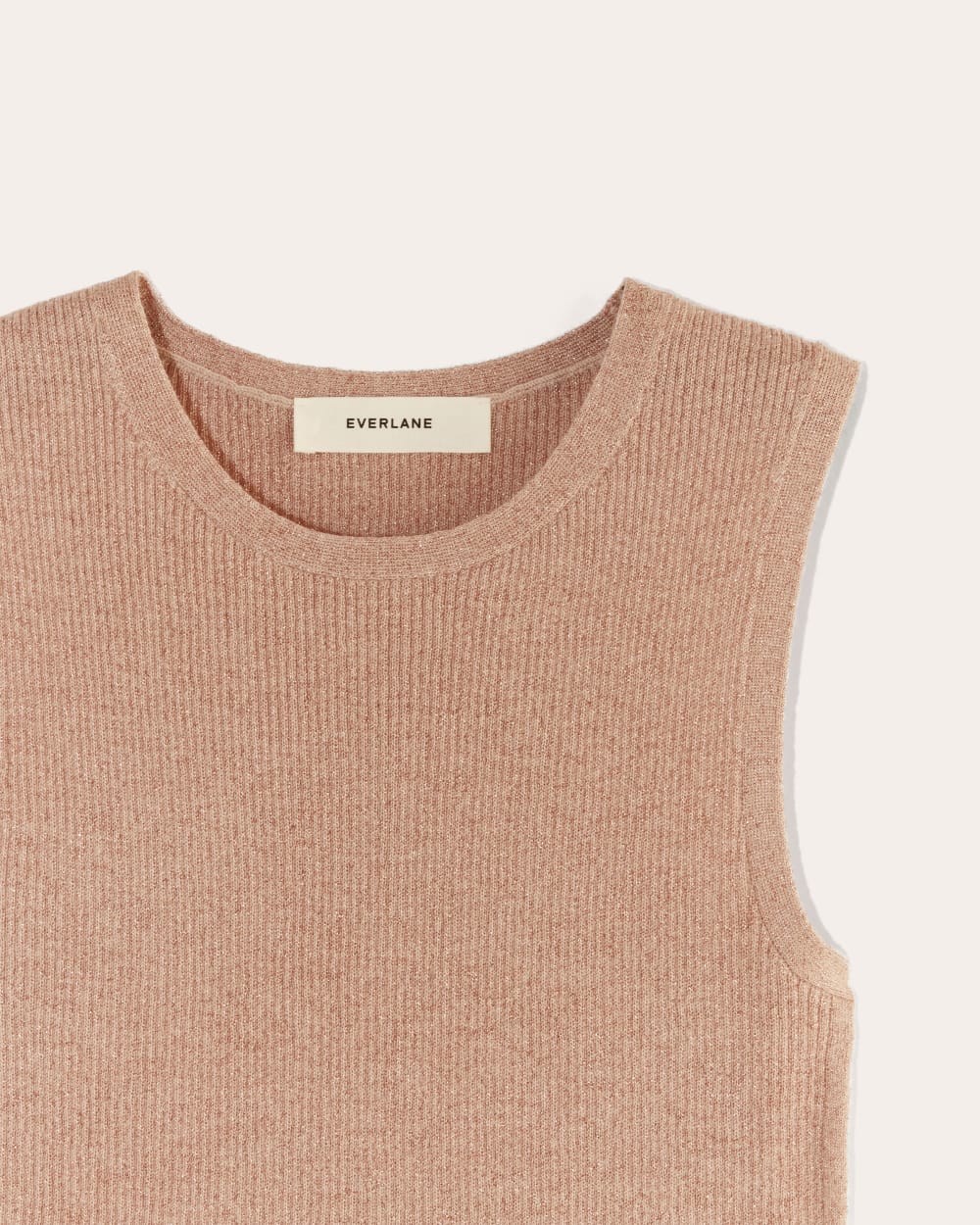 The Tank in Lurex Merino in Rose Gold — detail view