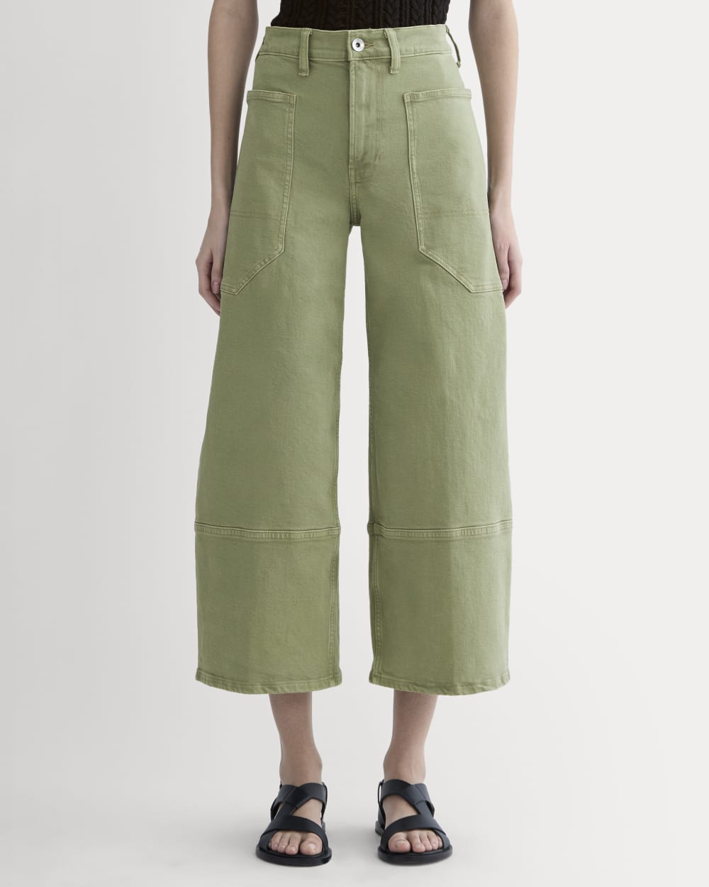 The Way-High® Gardener Cropped Jean in Oil Green — detail view