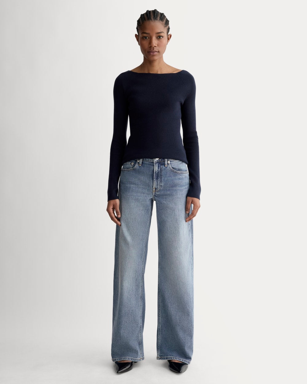 The Mid-Way Jean in Vintage Blue — front view
